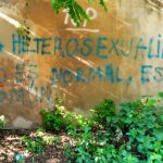 Una scritta sul muro in spagnolo che dice: l'eterosessualità non è normale, è comune