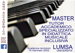 Locandina del master in Tutor Accademico specializzato in didattica musicale inclusiva dell'università LUMSA di Roma