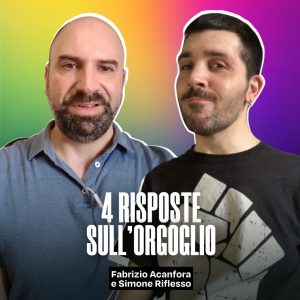 foto di Simone Riflesso e Fabrizio Acanfora su sfondo arcobaleno